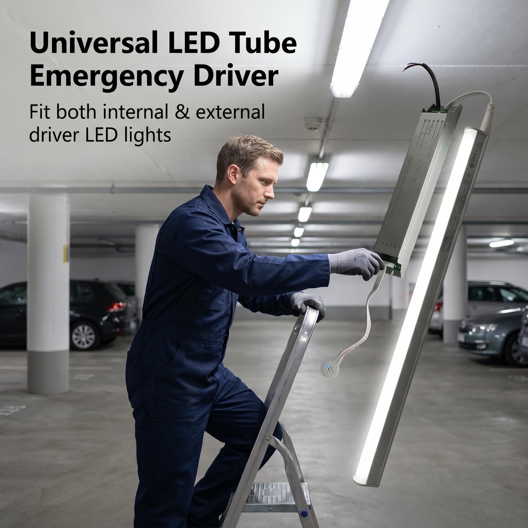 wiring diagram of emergency driver with LED tube