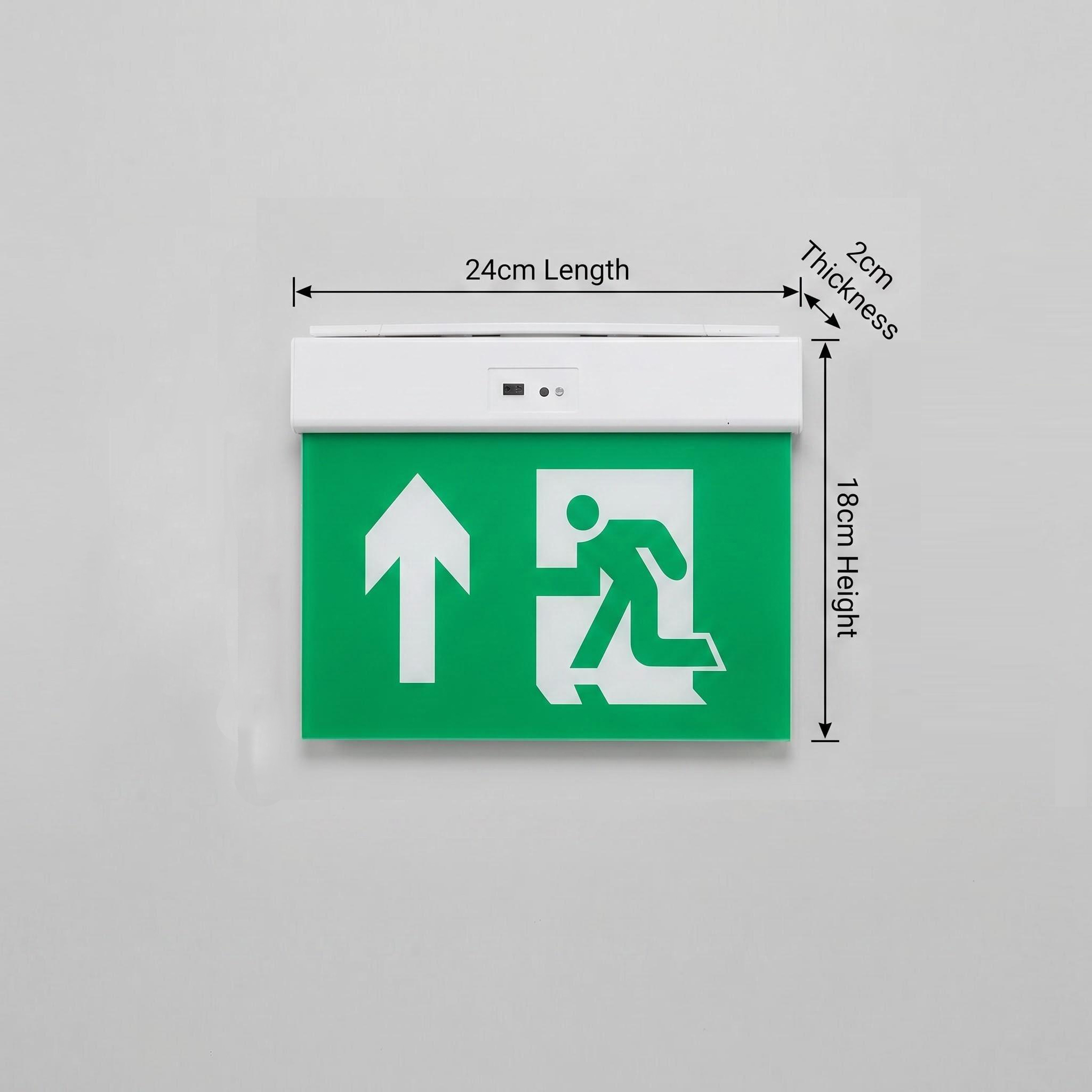 EXIT-LED-ES01 emergency exit sign dimension