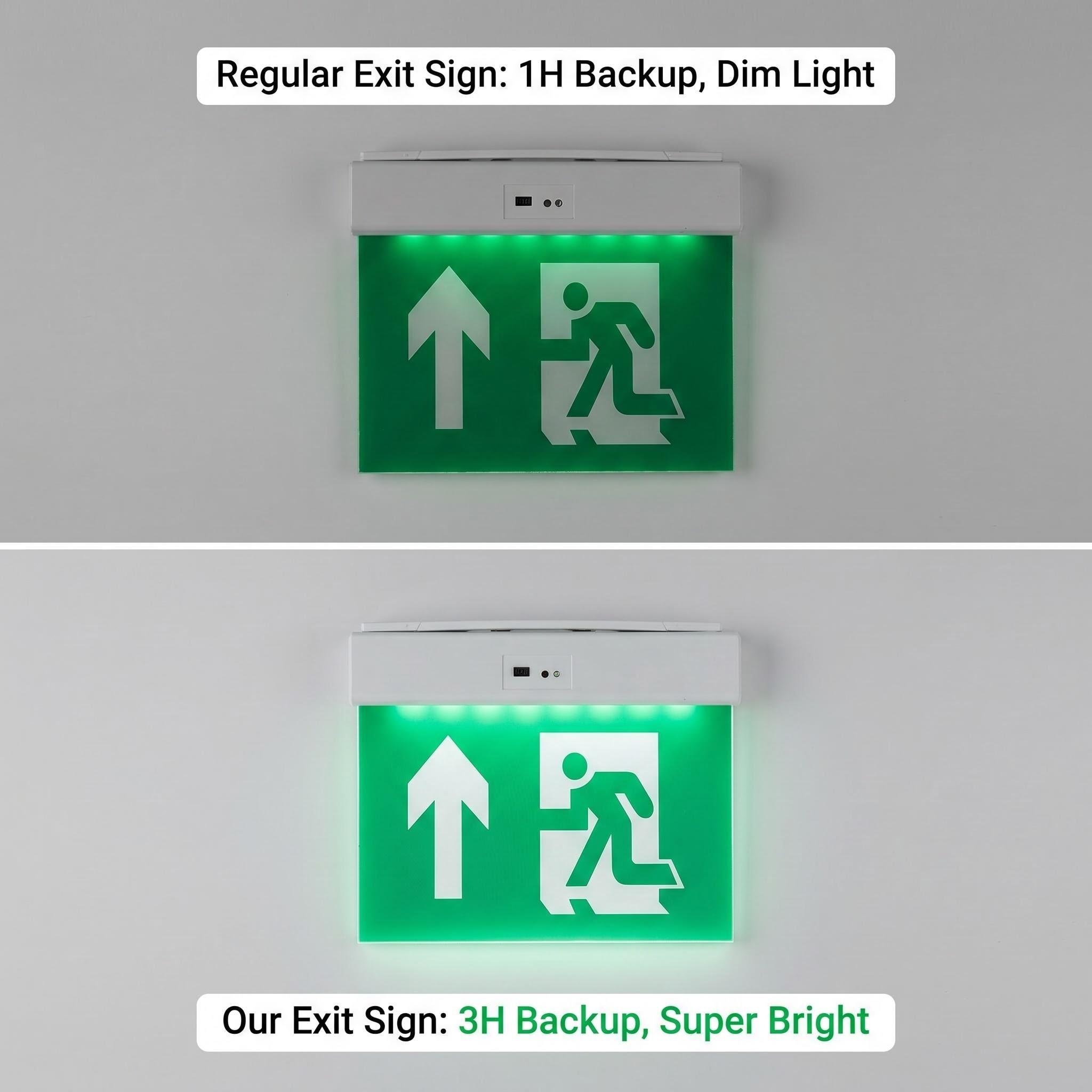 EXIT-LED-ES01 emergency exit sign effect comparison