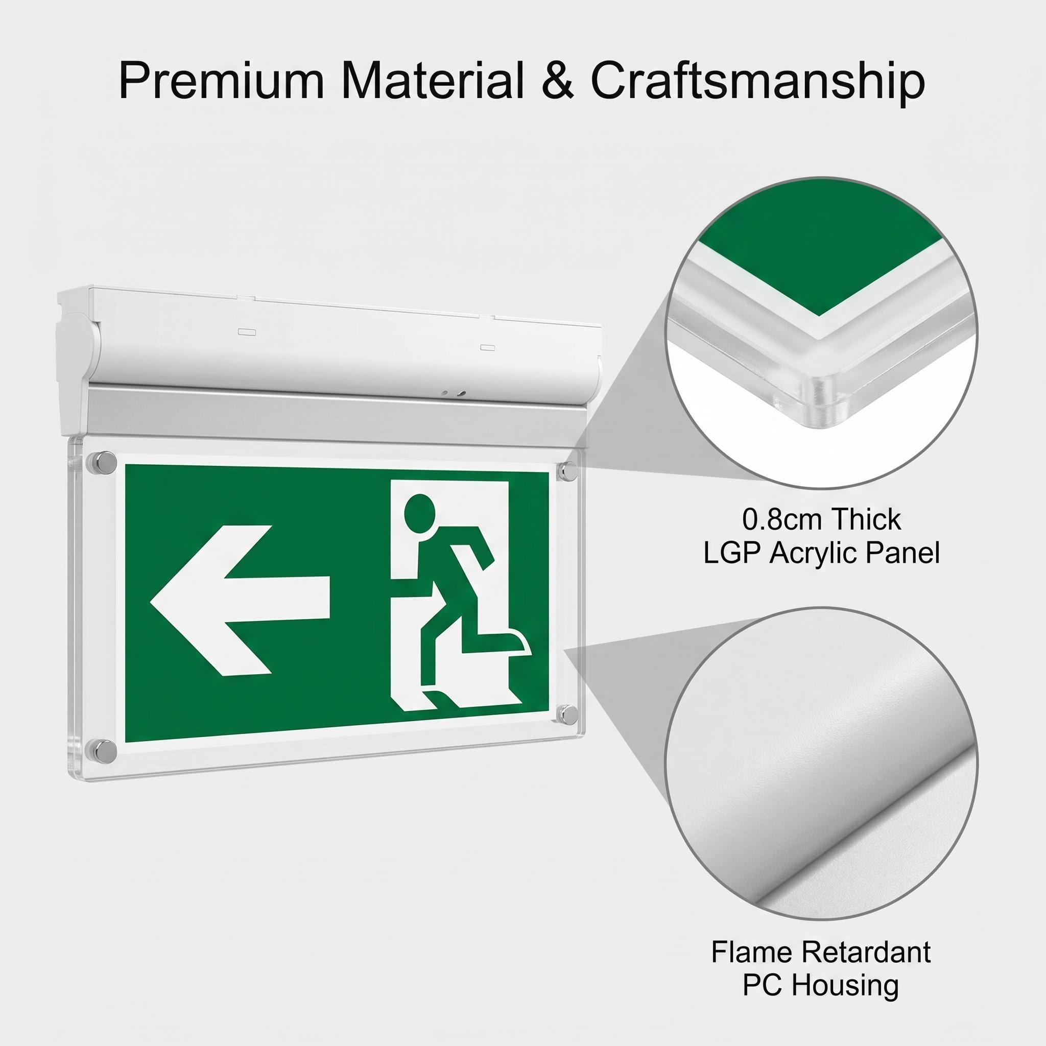 EXIT-LED-ES03-Emergency-Exit-premiu materials-acrylic-panel-details