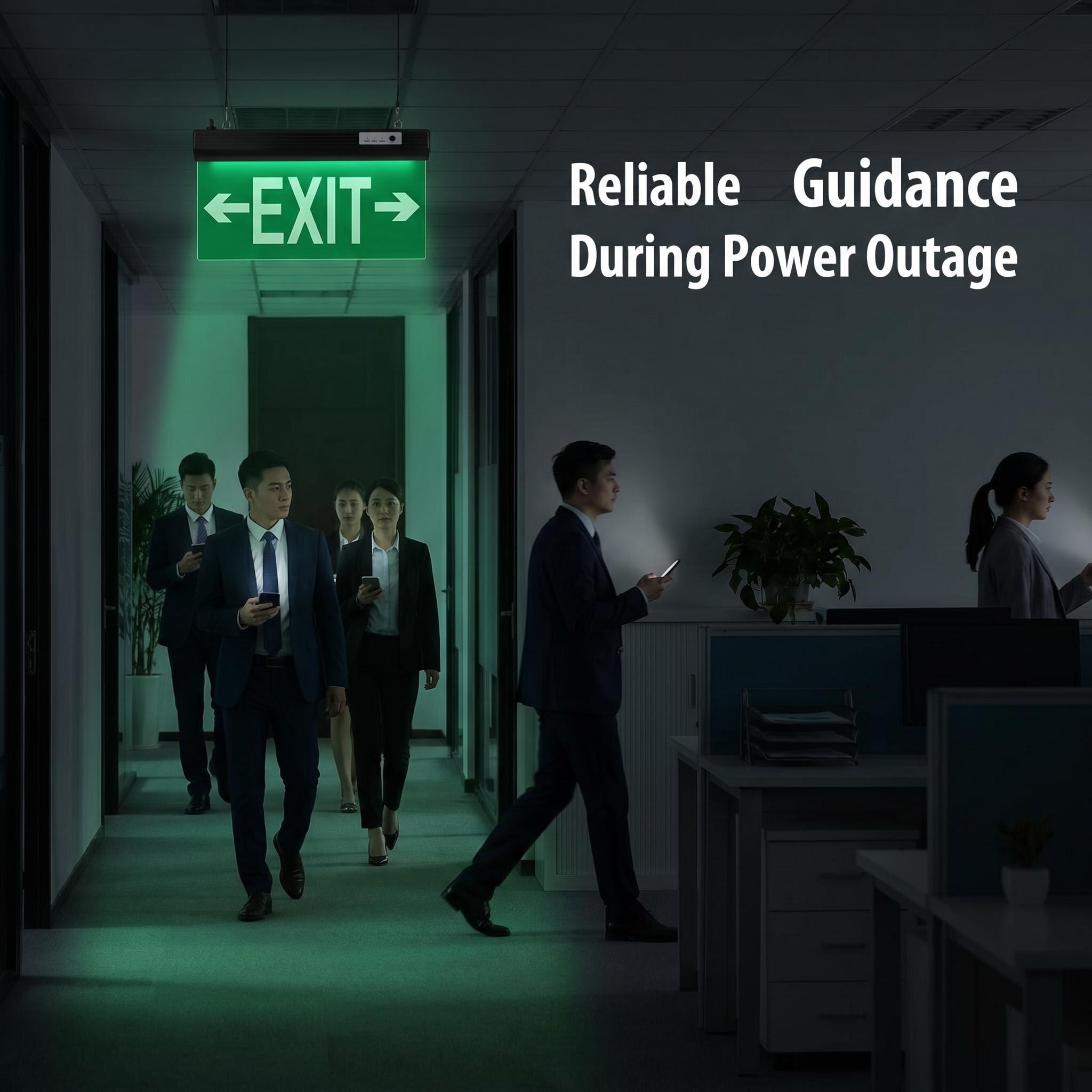 Aluminum LED Emergency Exit Sign | 30m Max Visibility | Suspended Hanging Mount EXIT-LED-ES04A
