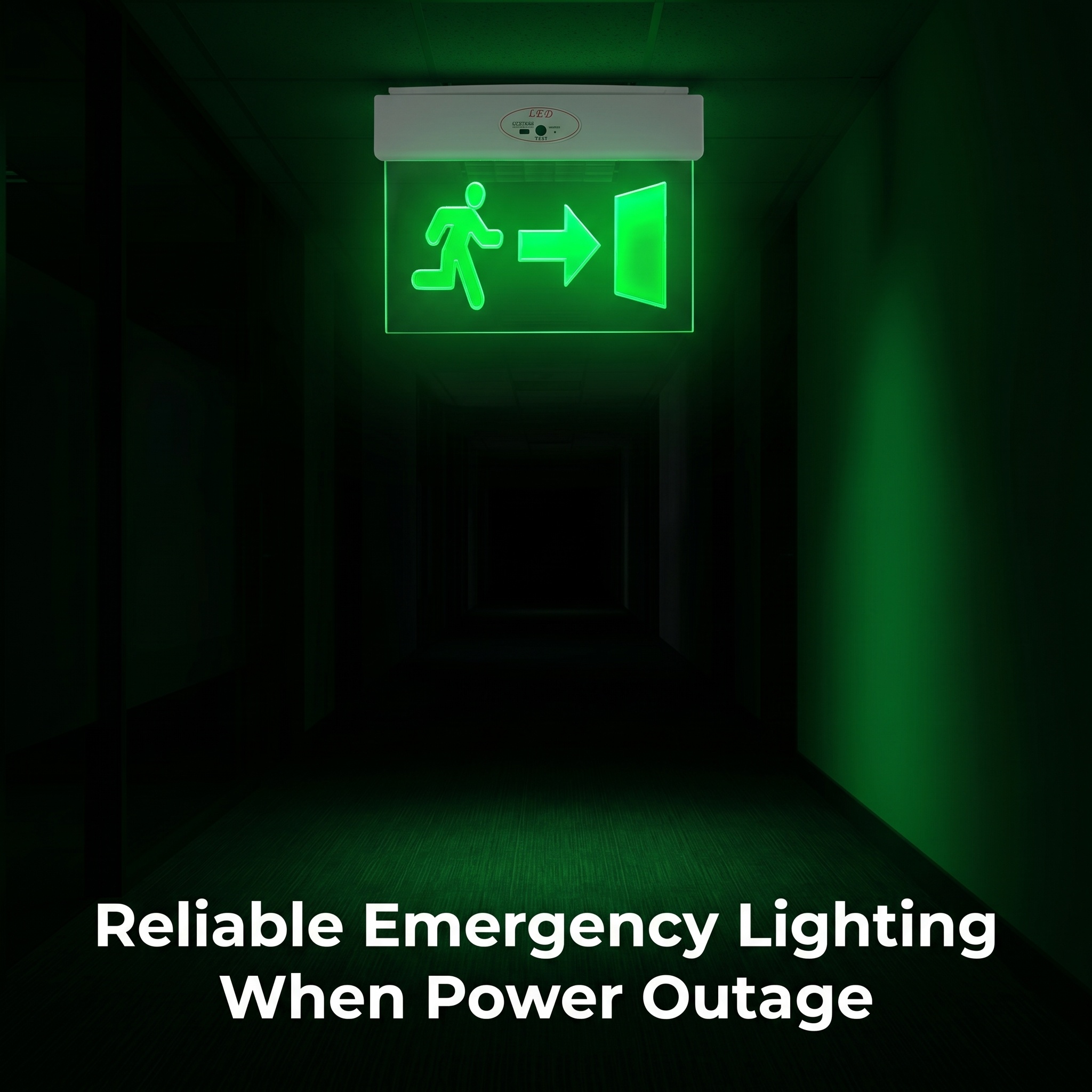 Slim LED Emergency Exit Sign | 20m Visibility | 3-Way Installation | 3.7V Li-ion Battery EXIT-LED-ES05