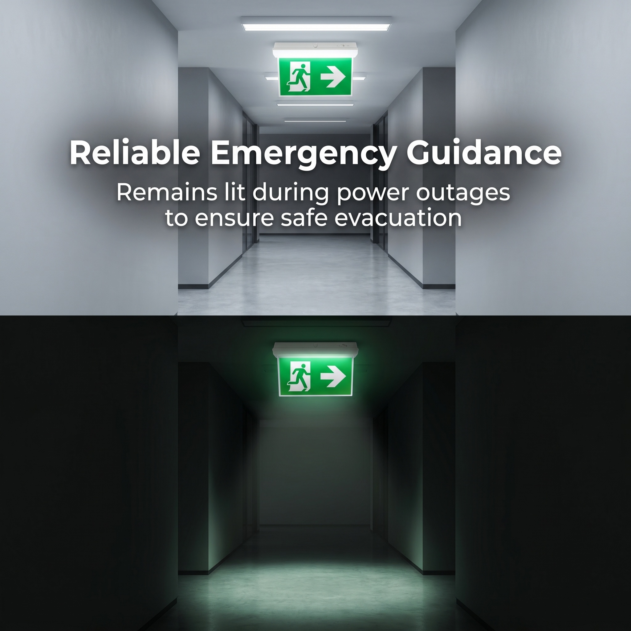 Waterproof Double-Sided LED Exit Sign | 30m Visibility | 3.7V 2000mAh Li-ion Battery Backup EXIT-LED-ES07 IP65