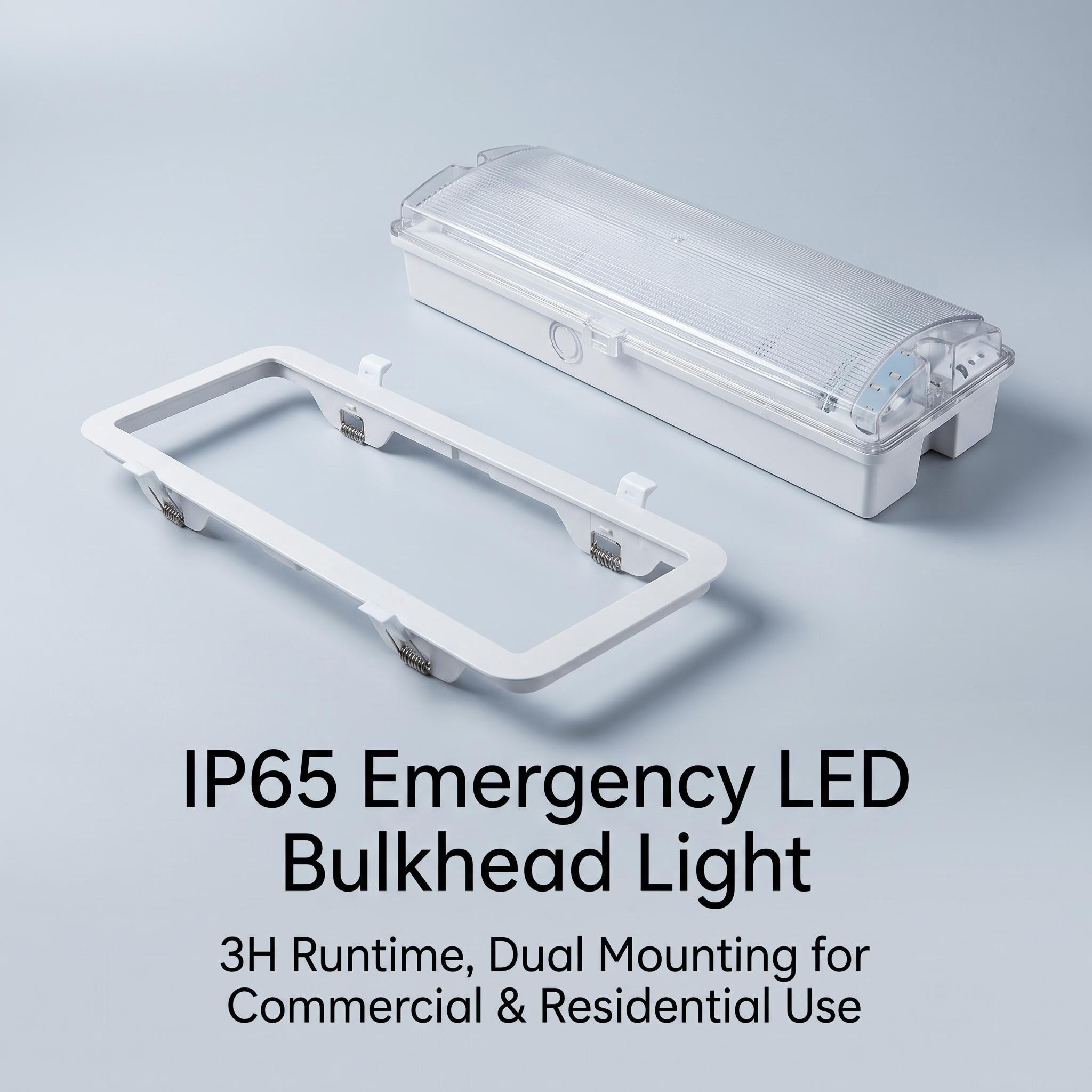 HM-BHD01 IP65 Waterproof LED Emergency Bulkhead Surface mounted and recessed