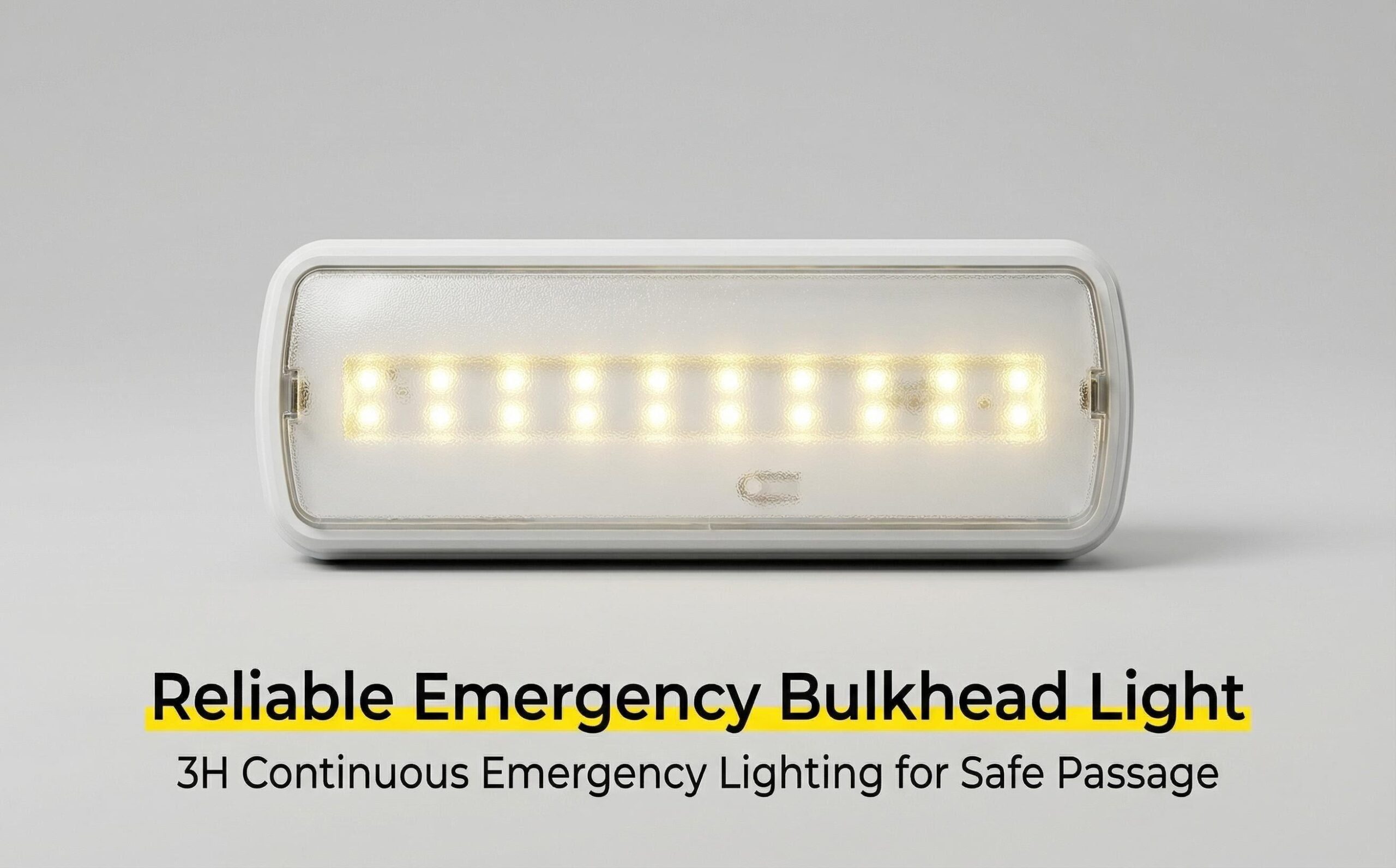 Slim LED Emergency Bulkhead | 3W Non-Maintained | 3.2V LiFePO4 Battery | Dual Surface & Recessed Mount HM-BHD02
