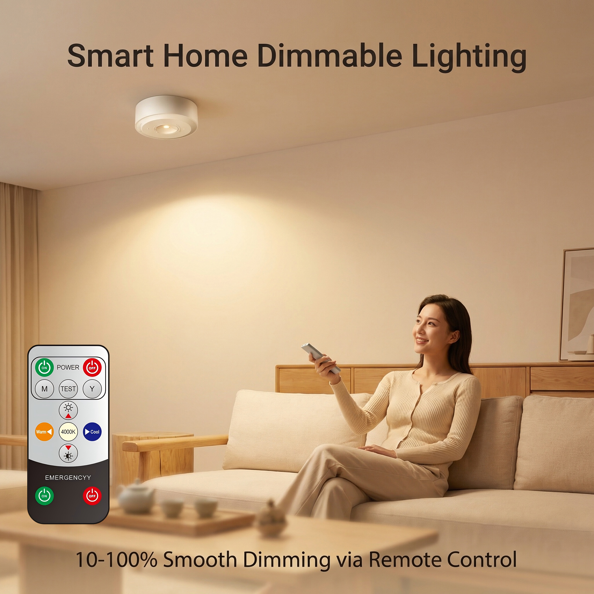 Premium IP66 Waterproof LED Emergency Downlight | Smart Remote Control | CCT Tunable & Dimmable | LiFePO4 Battery HM-E303R