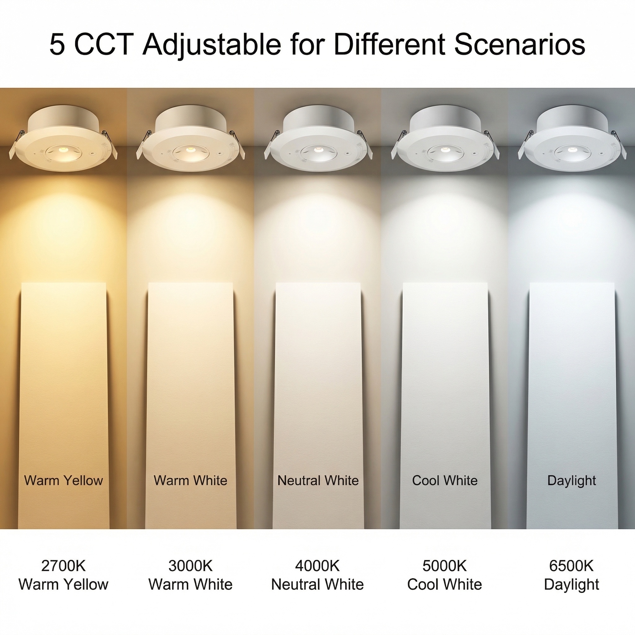 Premium IP66 Waterproof LED Emergency Downlight | Smart Remote Control | CCT Tunable & Dimmable | LiFePO4 Battery HM-E303R