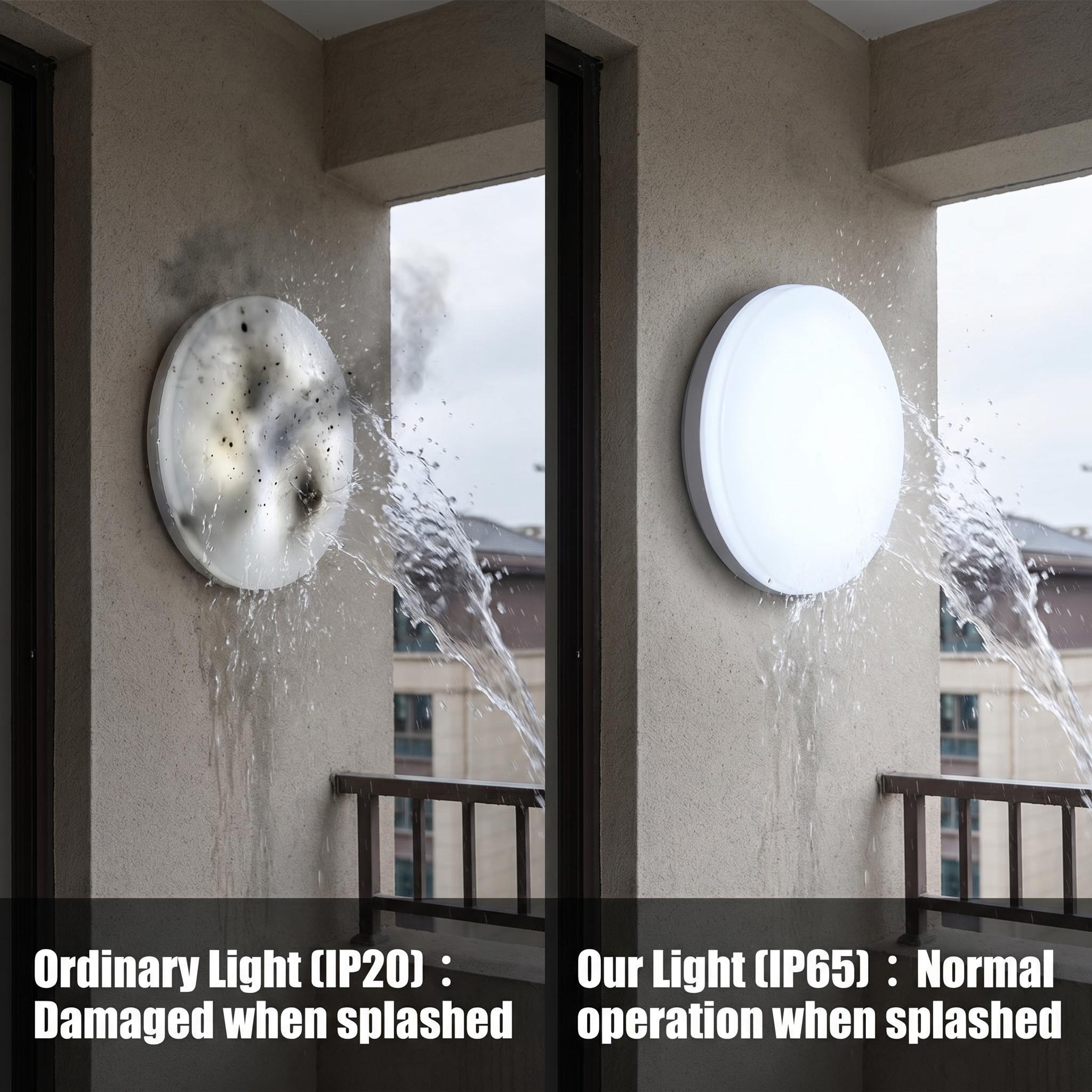 IP65 Waterproof Round LED Emergency Ceiling Lamp | 18W | CCT Adjustable | LiFePO4 Battery Backup HM-LED-X18W