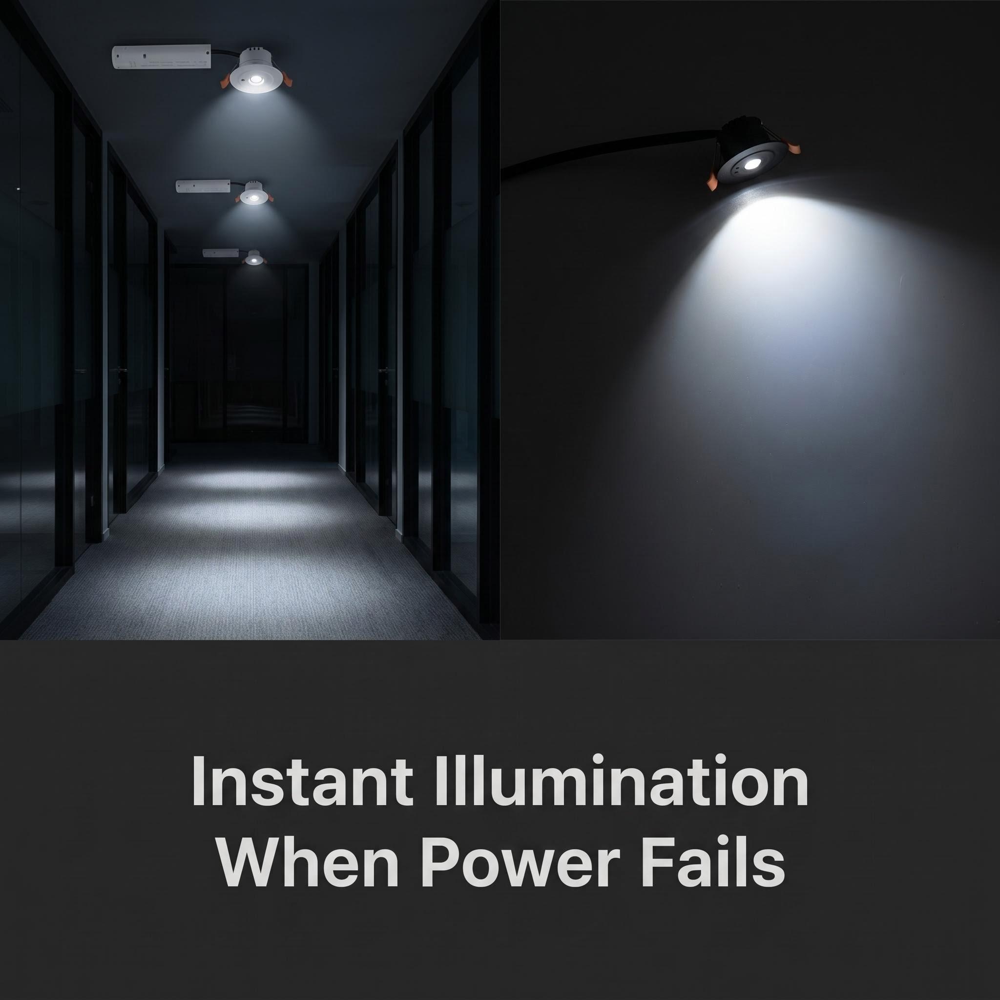 3W Non-Maintained Emergency Spotlight with 180min LiFePO4 Battery Backup HM-SPT3W-N