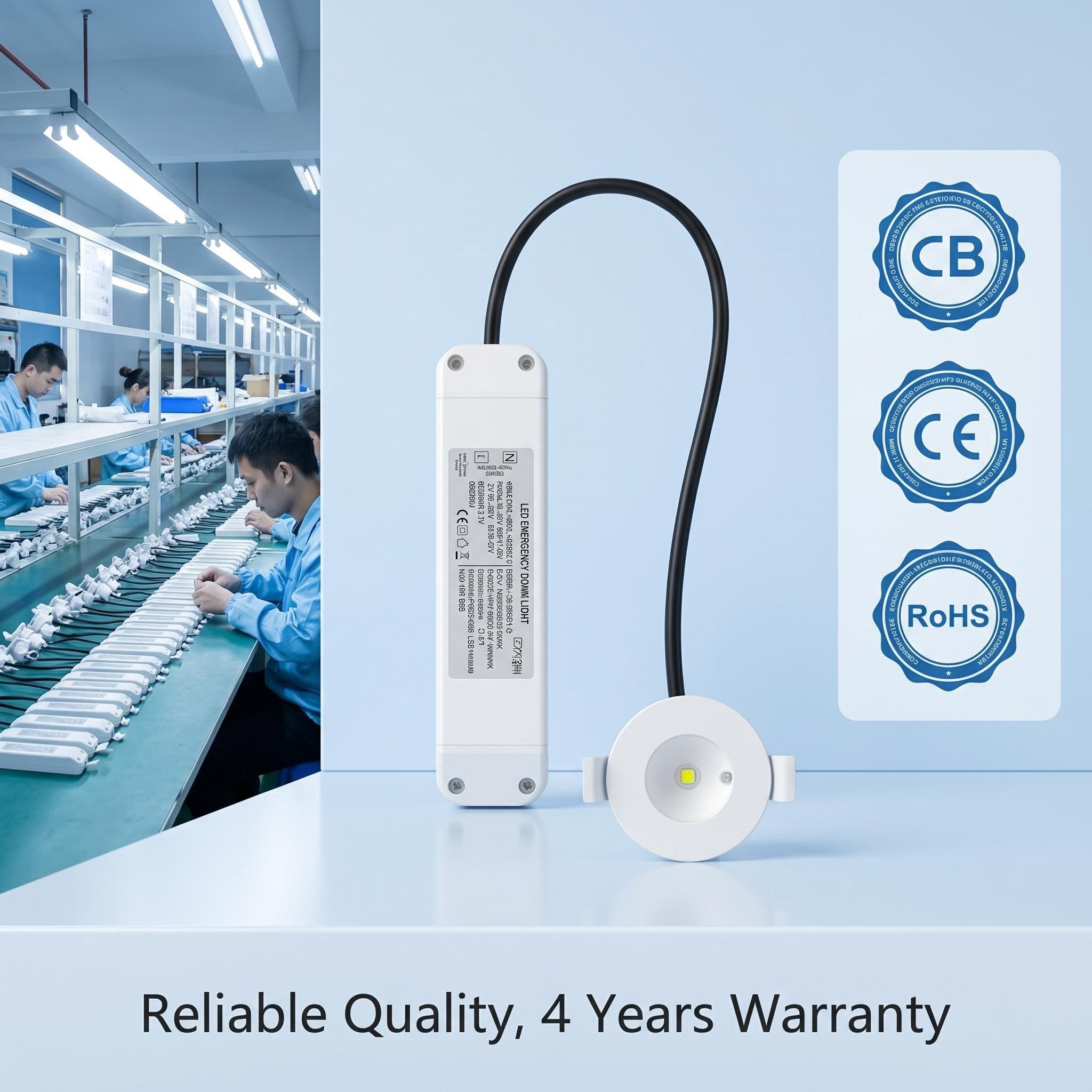 3W LED Self-test Emergency Downlight | 180lm Output | 4 Years Warranty | CB CE RoHS HM-SPT3W-S