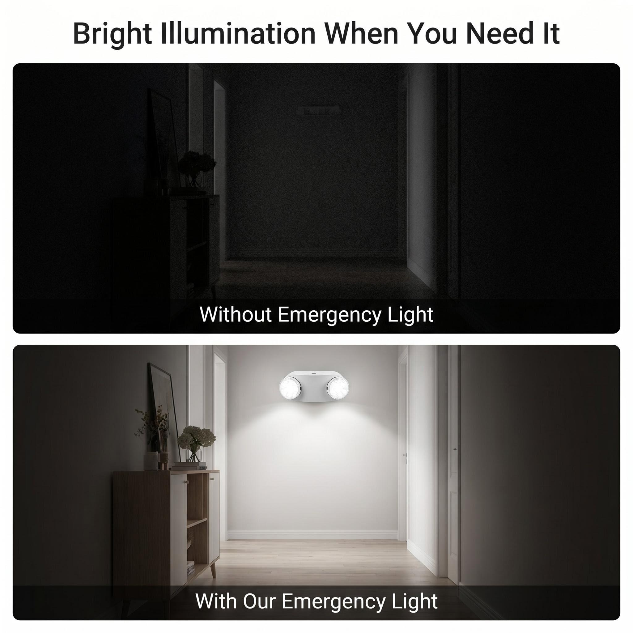 High-Output COB LED Dual-Head Emergency Light | 560lm | AC85-265V Wide Voltage HM-TWS01