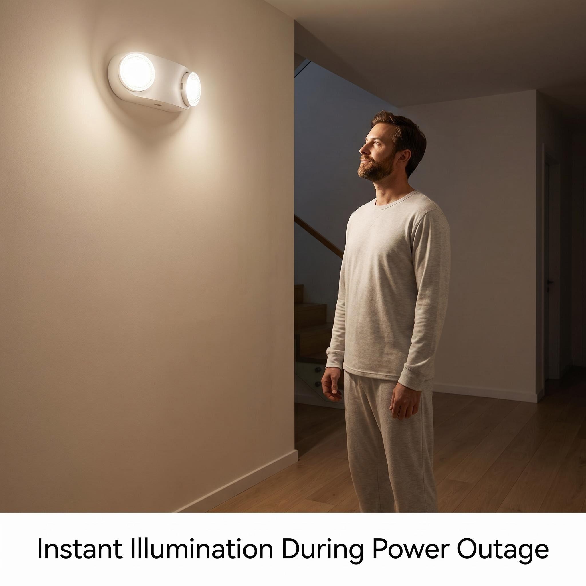 High-Output COB LED Dual-Head Emergency Light | 560lm | AC85-265V Wide Voltage HM-TWS01