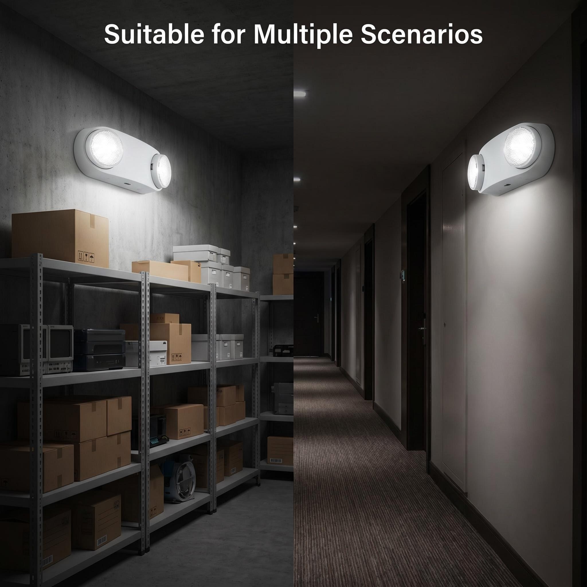High-Output COB LED Dual-Head Emergency Light | 560lm | AC85-265V Wide Voltage HM-TWS01