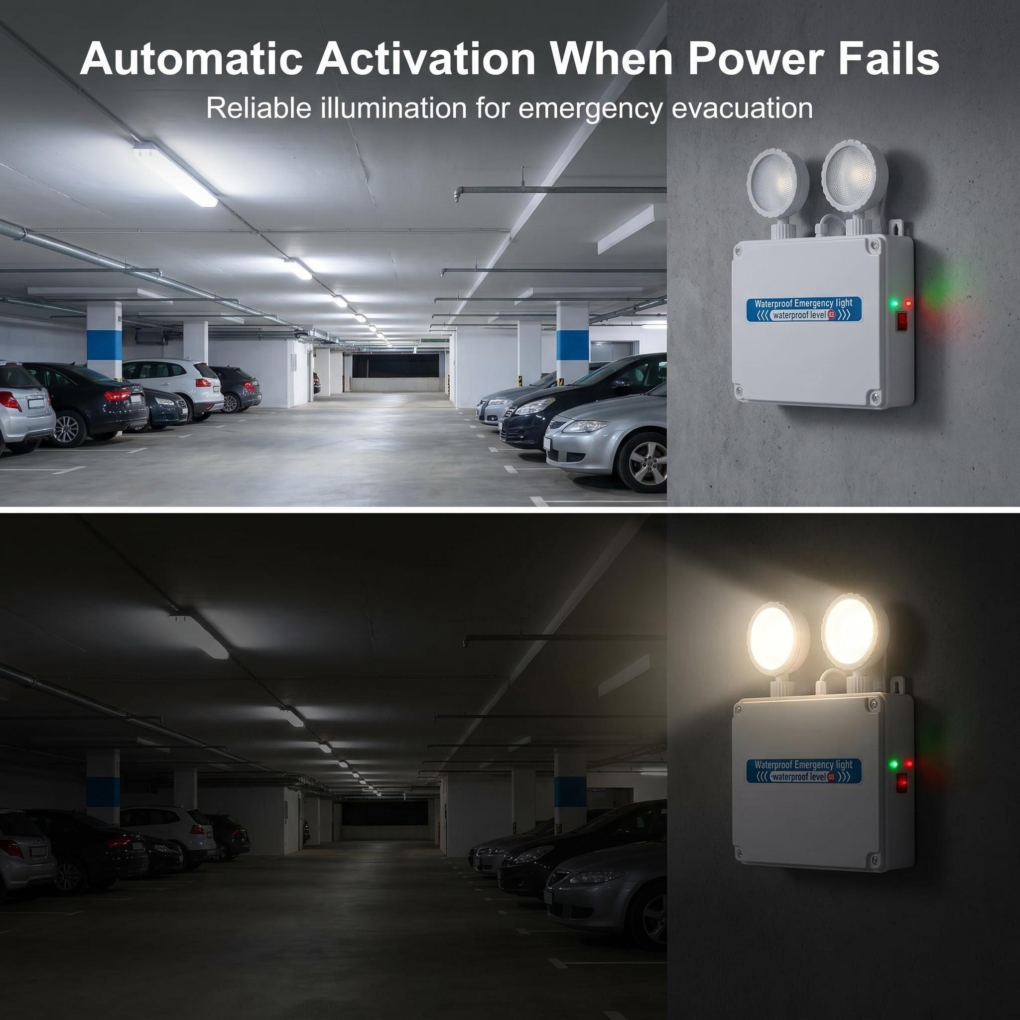 IP65 Waterproof LED Emergency Light | 900lm | Remote Dimmable & CCT Tunable