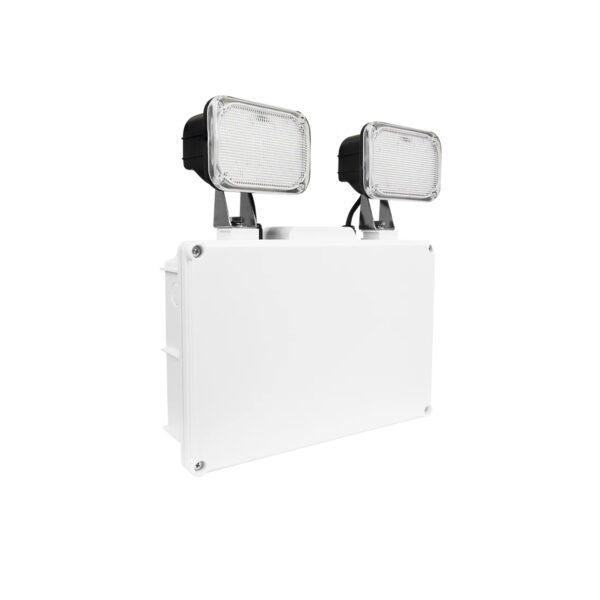 IP65 Waterproof LED Emergency Light | 1000lm High Brightness | 6000mAh LiFePO4 Battery | 2*6W Twin Head