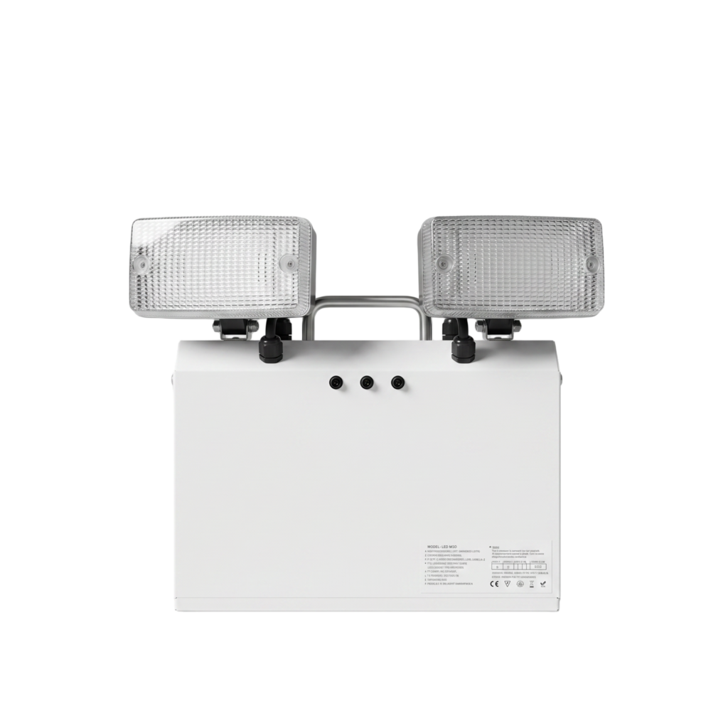 12W Metal-Cased LED Emergency Twin Spot | 1000lm | 6000mAh LiFePO4 Battery Backup HM-TWS05