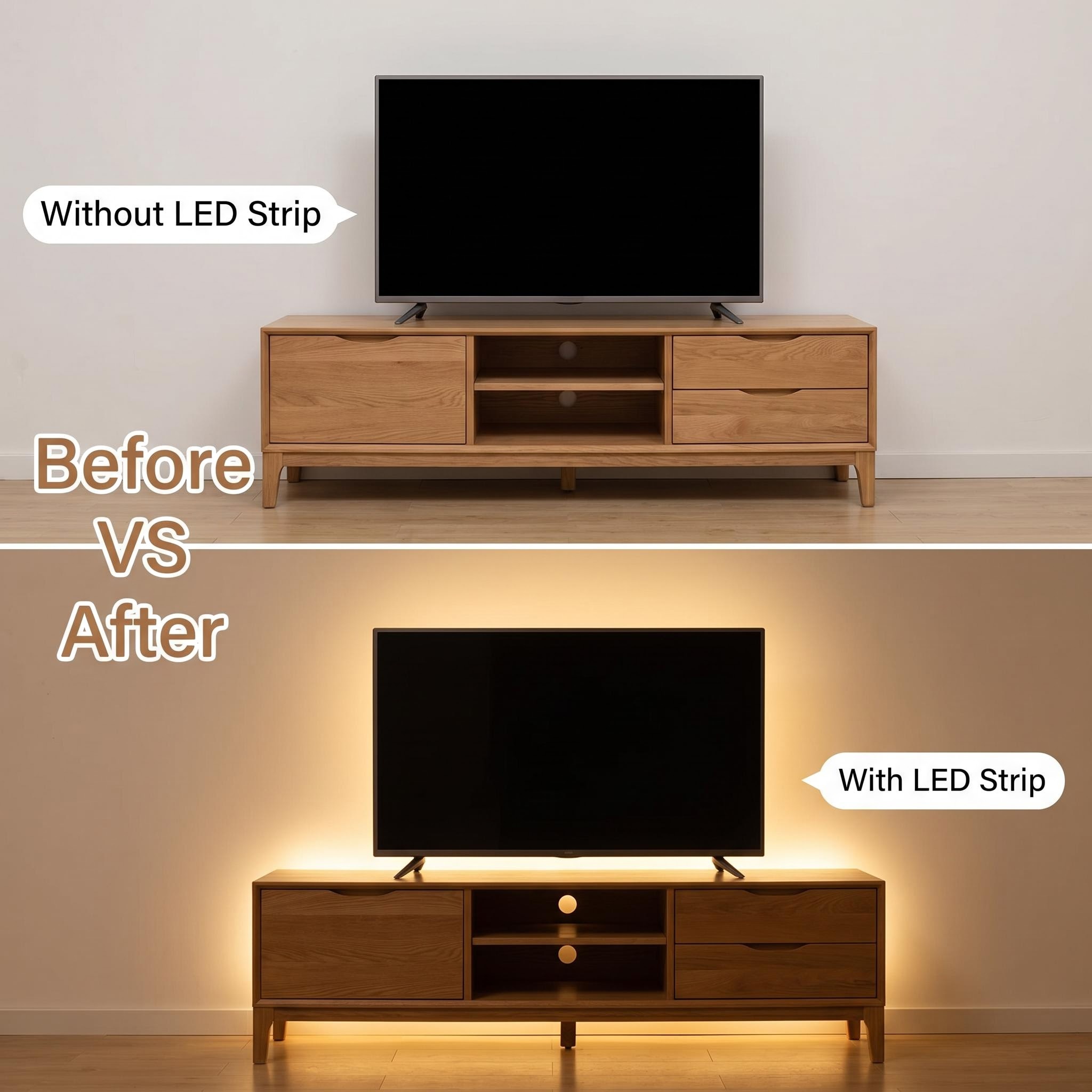 LED Strip Show the difference in effect before and after use