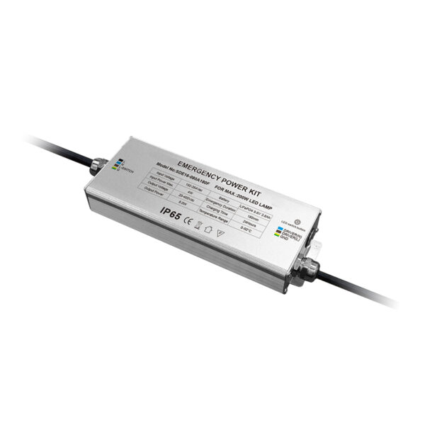 SED16-080A-180 IP65 Waterproof 200W Emergency Power Kit 8W Output Aluminum Housing LiFePO4 Battery