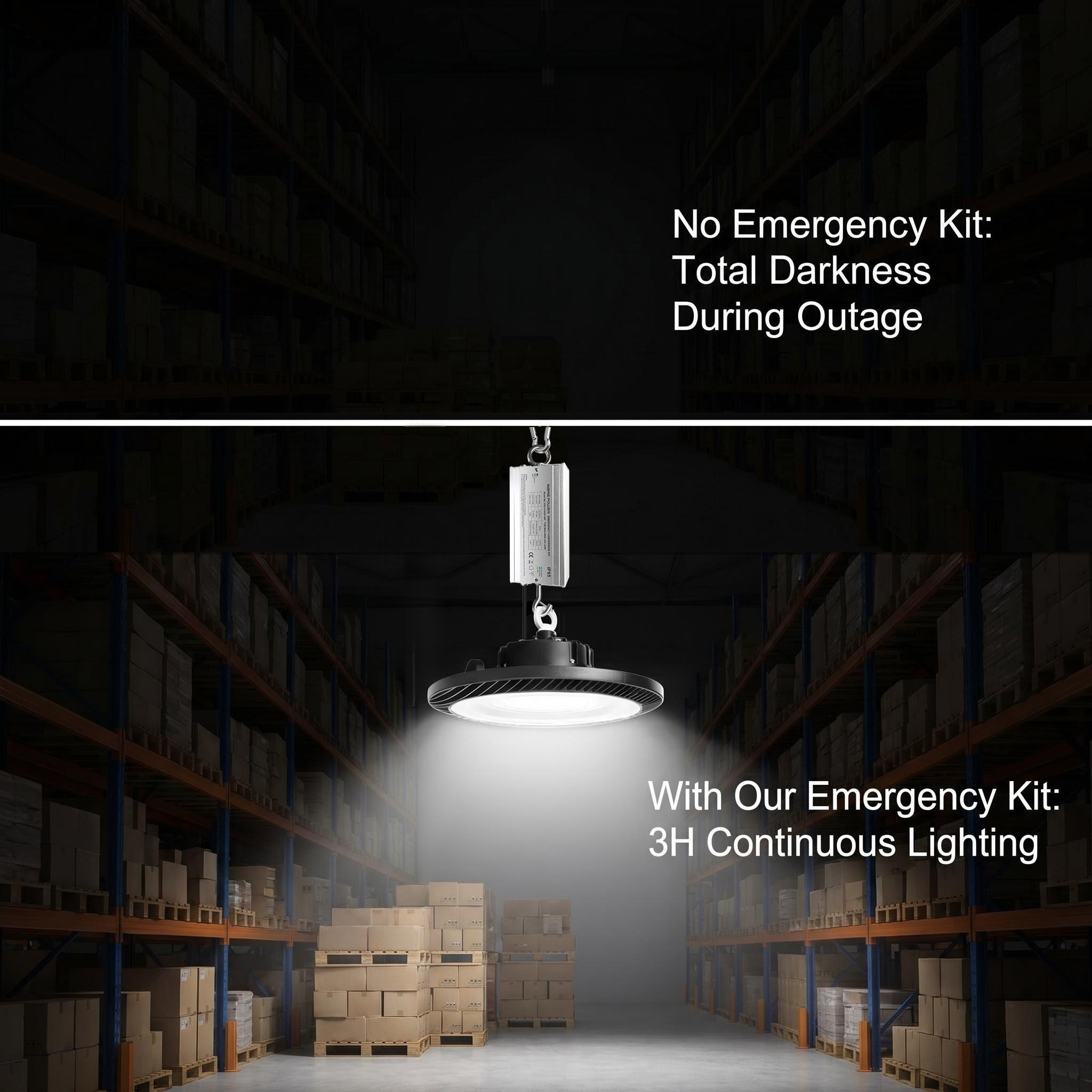 3hours emergency time for 100-200W highbay light